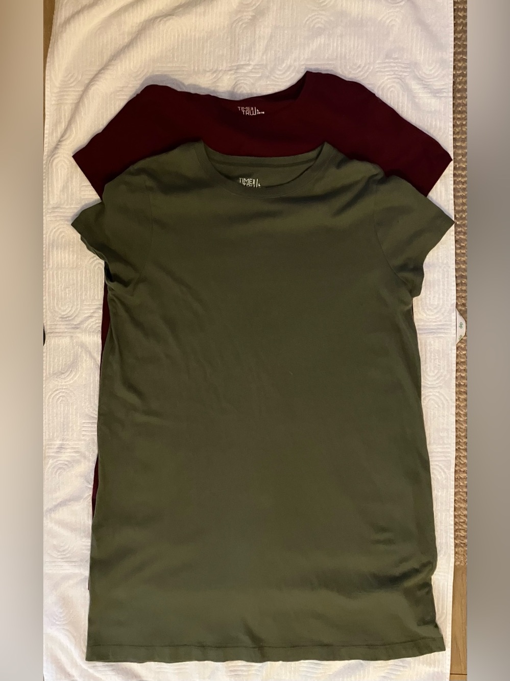 Time and Tru Short Sleeve Cotton T-Shirt Dress I Bundle - Women's Size L (12-14)